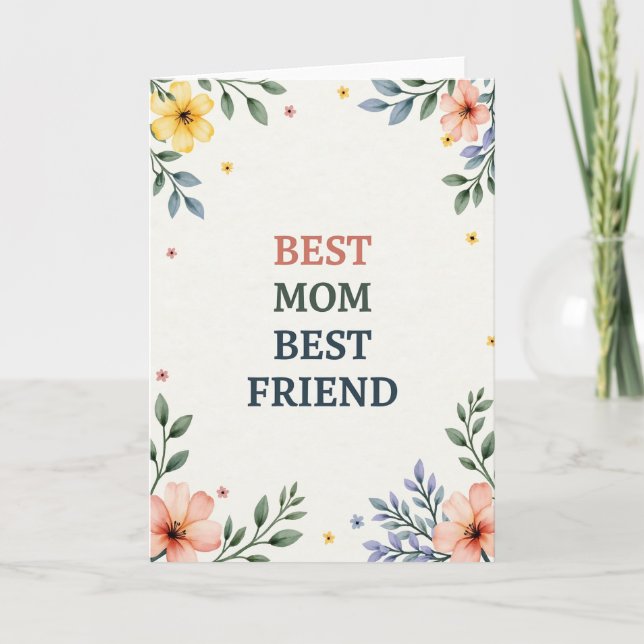 Botanical Best Mom Friend Card (Front)