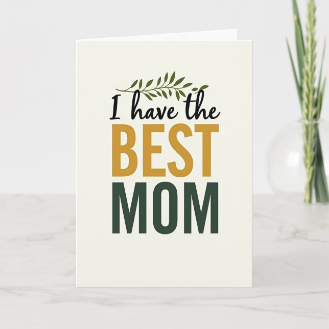 Botanical Best Mom Illustration Card (Front)