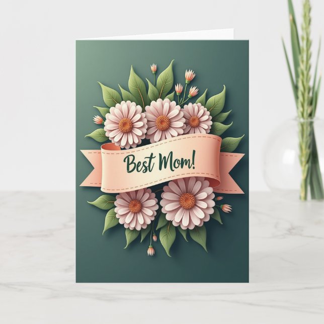 Botanical Best Mom Message Card (Front)