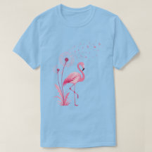 Botanical Bird Art | Pink Flamingo Dandelion Dream
