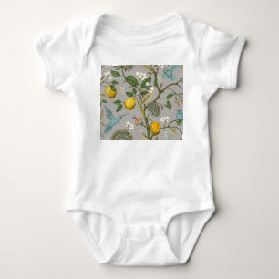 Botanical Birds Flowers: Drawn Vintage Wallpaper Baby Bodysuit