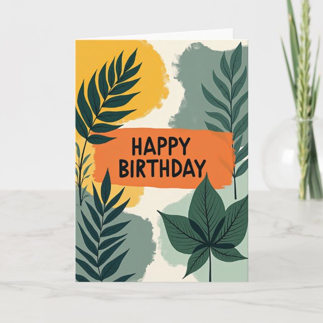 Botanical Birthday Message Card (Front)
