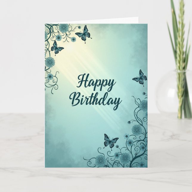 Botanical Birthday Scene Card (Front)