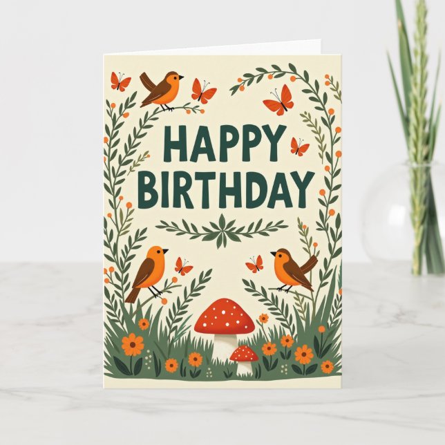 Botanical Birthday Vine Card (Front)