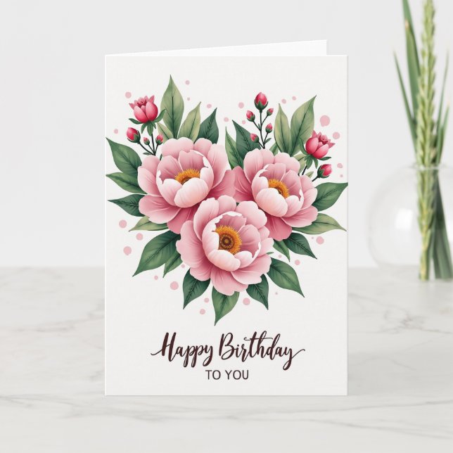 Botanical Birthday Wishes Card (Front)