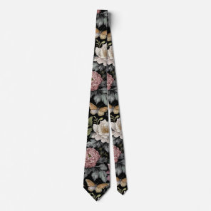 Botanical Black Floral Neck Tie