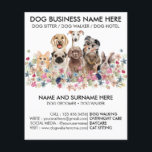 Botanical Black Pet Sitter Boarding Groomer Dogs Flyer<br><div class="desc">Botanical Black Pet Sitter Boarding Groomer Dogs</div>