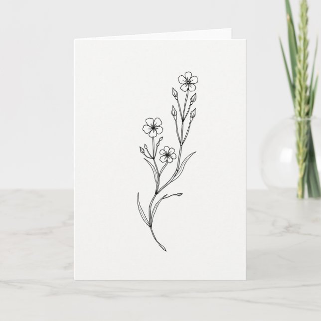 Botanical Black White Card (Front)