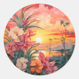 Botanical Bliss - A Garden of Delightful Classic Round Sticker