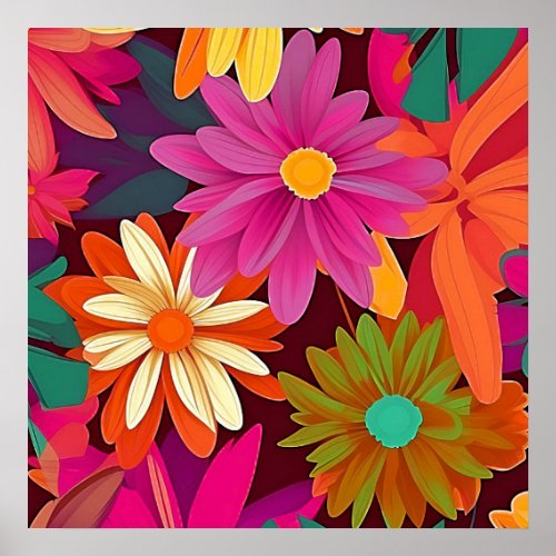 Botanical Bliss A Stunning Floral Design Pillow W Poster