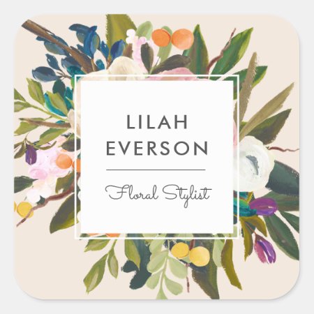 Botanical Bliss Floral Business Labels | Cream