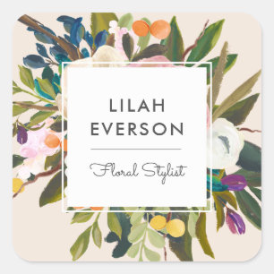 Botanical Bliss Floral Business Labels   Cream
