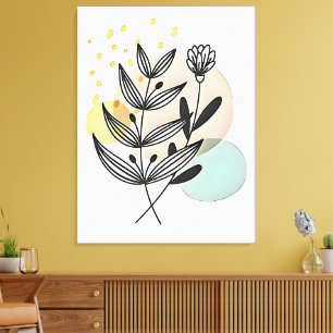 Botanical Bliss – Minimalist Floral Art Canvas Print