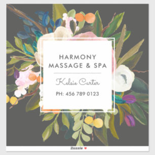 Botanical Bliss Modern Elegant Floral Black Sticker