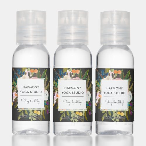 Botanical Bliss  Modern Pretty Florals  Dark Hand Sanitizer