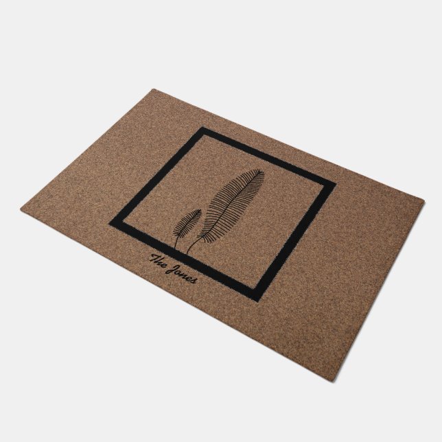 Botanical Bliss: Personalized Plant Design Doormat (Angled)