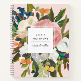 Botanical Bliss Pretty Painted Floral | Blush Notebook