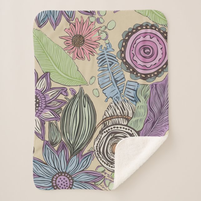Botanical Bliss Sherpa Blanket (Front)