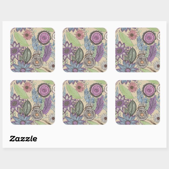 Botanical Bliss Square Sticker (Sheet)