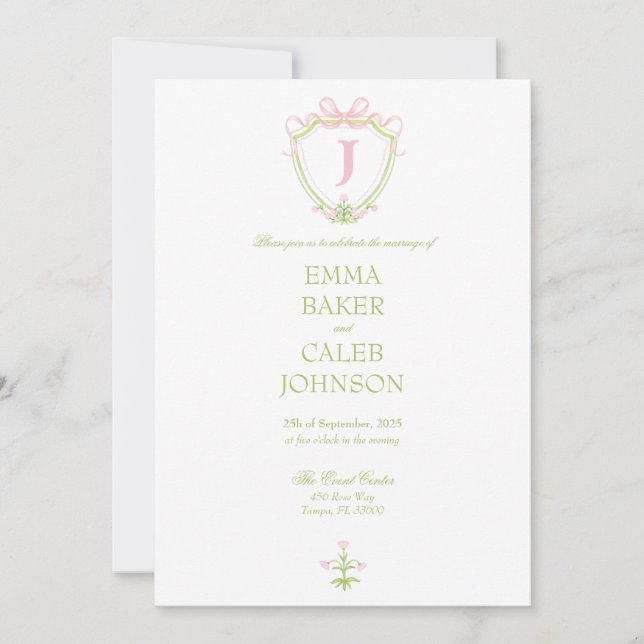 Botanical Bliss Wedding Invitation  (Front)