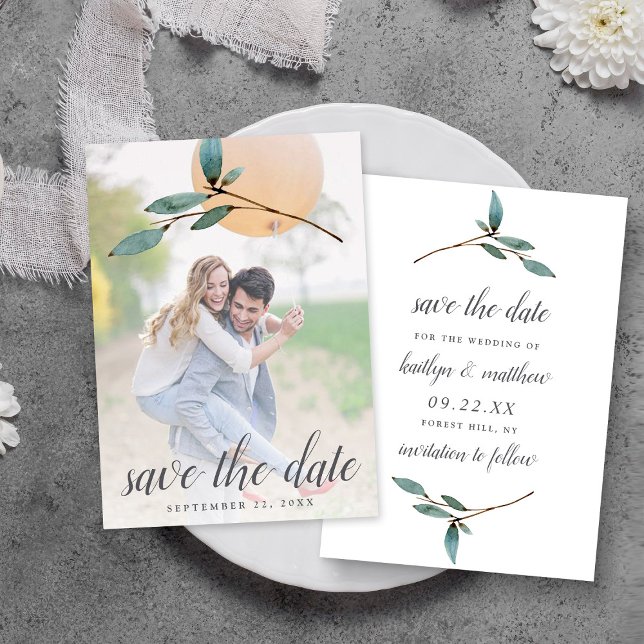 Botanical Bliss Wedding Photo Save The Date (Creator Uploaded)