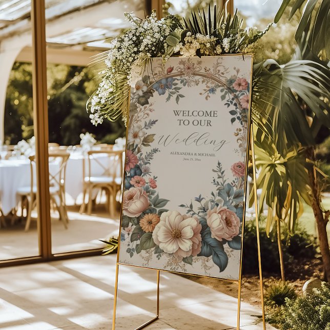 Botanical Bliss Wildflowers Art Nouveau Wedding Foam Board (Creator Uploaded)