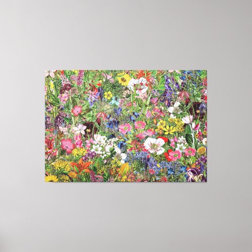 Botanical Bloom Nature Wildflower Canvas Print