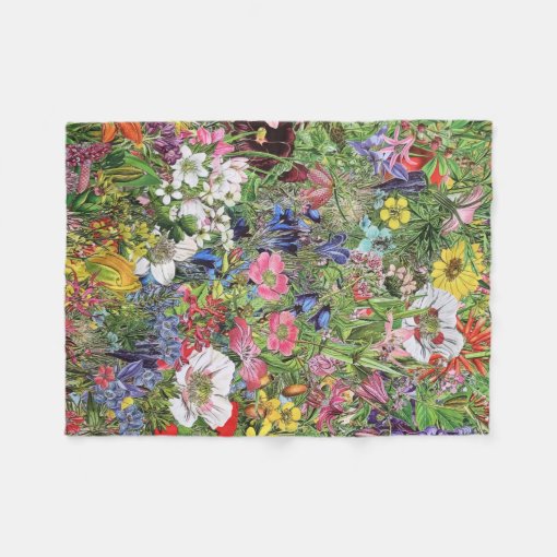 Botanical Bloom Nature Wildflower Fleece Blanket | Zazzle