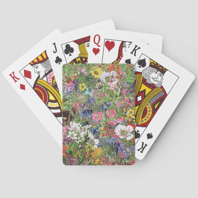 Botanical Bloom Nature Wildflower Poker Cards (Back)