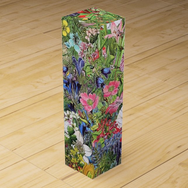 Botanical Bloom Nature Wildflower Wine Box (Front)