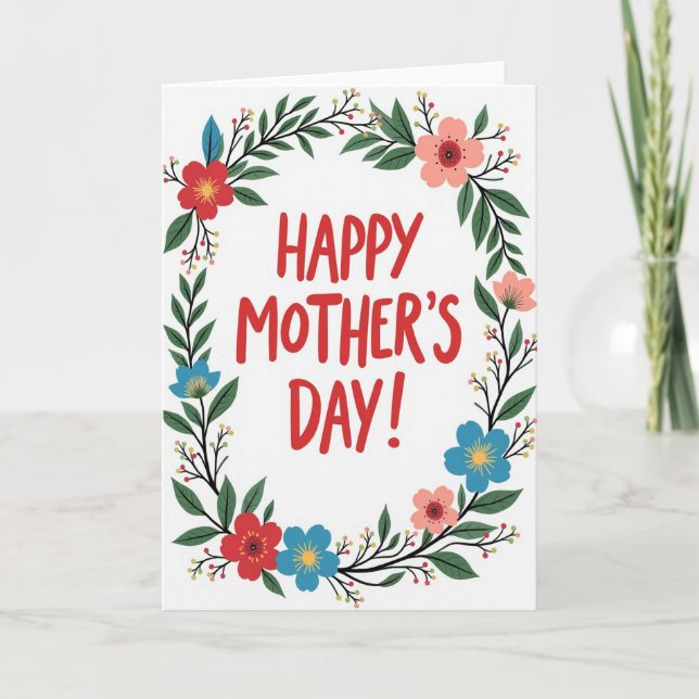 Botanical Blooms Mothers Day Card (Front)