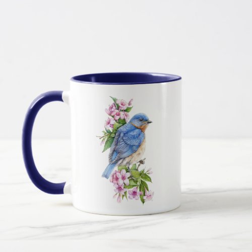 Botanical Blue Bird Combo Mug
