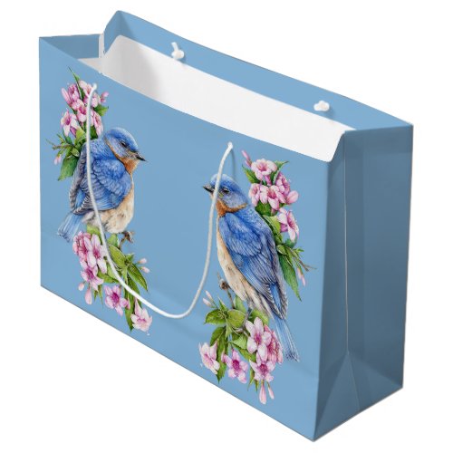 Botanical Blue Bird Large Gift Bag