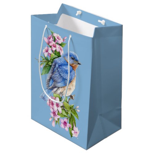 Botanical Blue Bird Medium Gift Bag