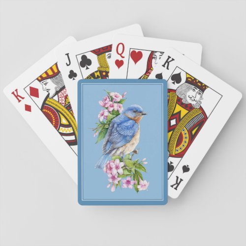 Botanical Blue Bird Playing Cards