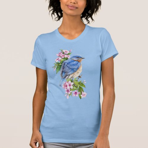 Botanical Blue Bird T_Shirt