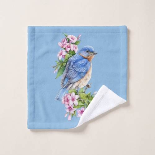 Botanical Blue Bird Wash Cloth