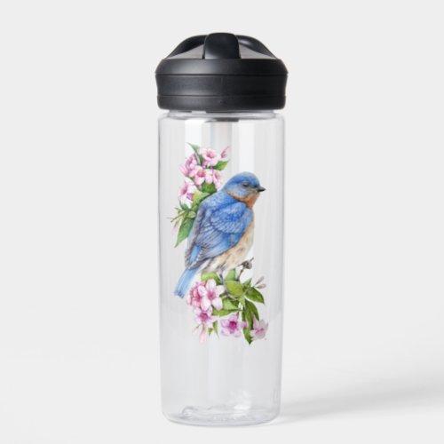 Botanical Blue Bird Water Bottle
