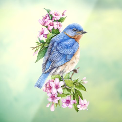 Botanical Blue Bird Window Cling