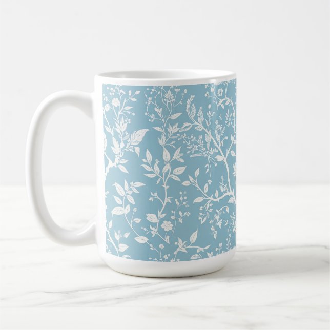 Botanical Blue Coffee Mug (Left)
