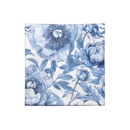 Botanical Blue Floral Art Nouveau Porcelain Flower Cloth Napkin
