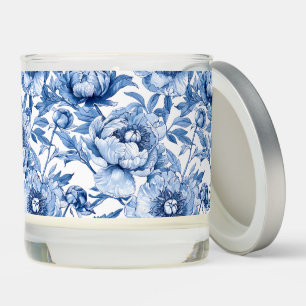Botanical Blue Floral Delicate Porcelain Flower Scented Candle