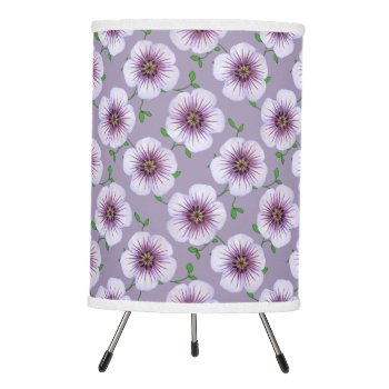 Botanical Blue Flower On Any Color Tripod Lamp by KreaturFlora at Zazzle