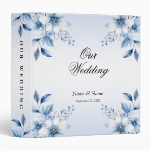 Botanical Blue Flowers Album Binder