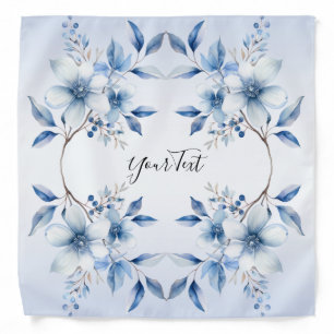 Botanical Blue Flowers Bandana