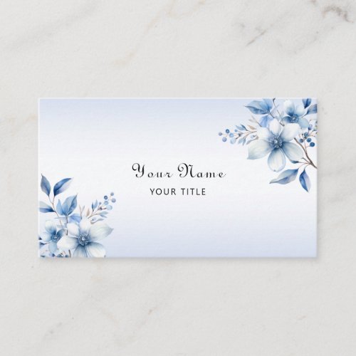 Botanical Blue Flowers Business Card