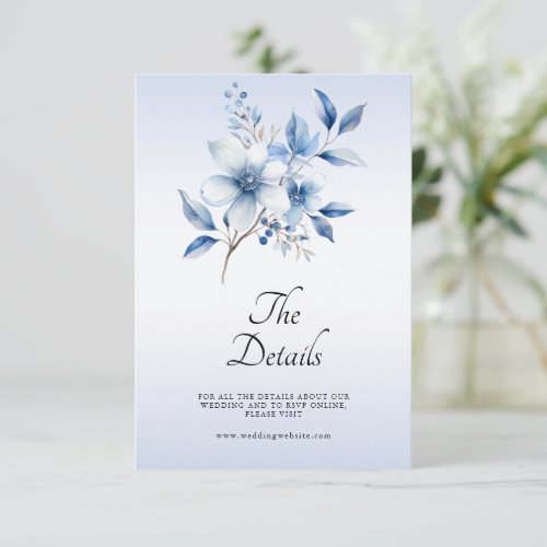 Botanical Blue Flowers Detail Enclosure Card