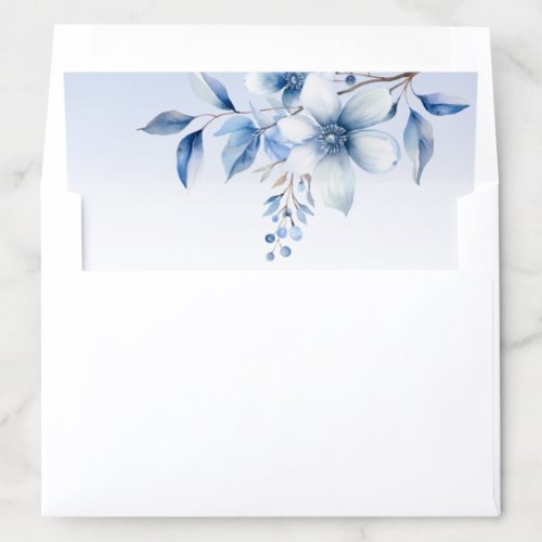 Botanical Blue Flowers Envelope Liner