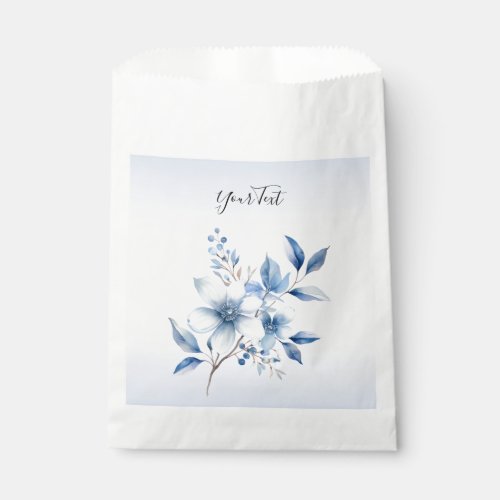 Botanical Blue Flowers Favor Bag