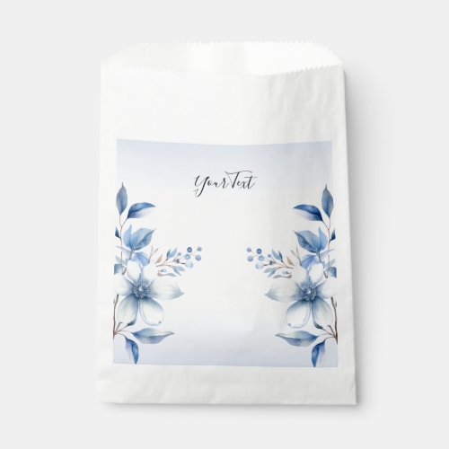 Botanical Blue Flowers Favor Bag